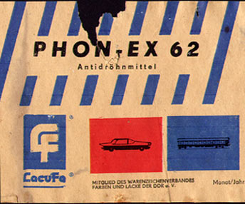 Bild:PHON-EX Label vor der Restaurierung(Ausschnitt)